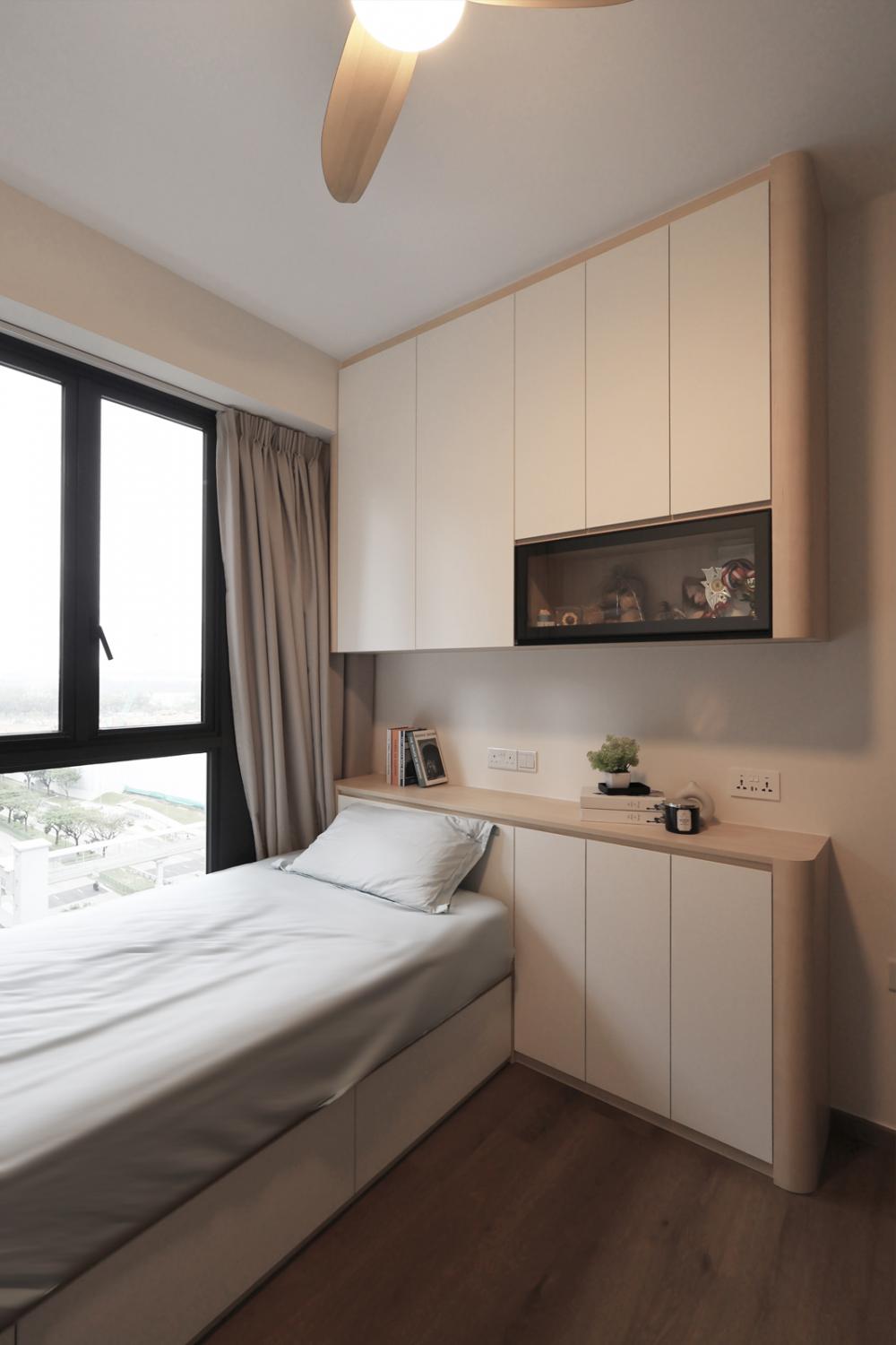 Contemporary Bedroom with Wardrobe and Built-in Bed