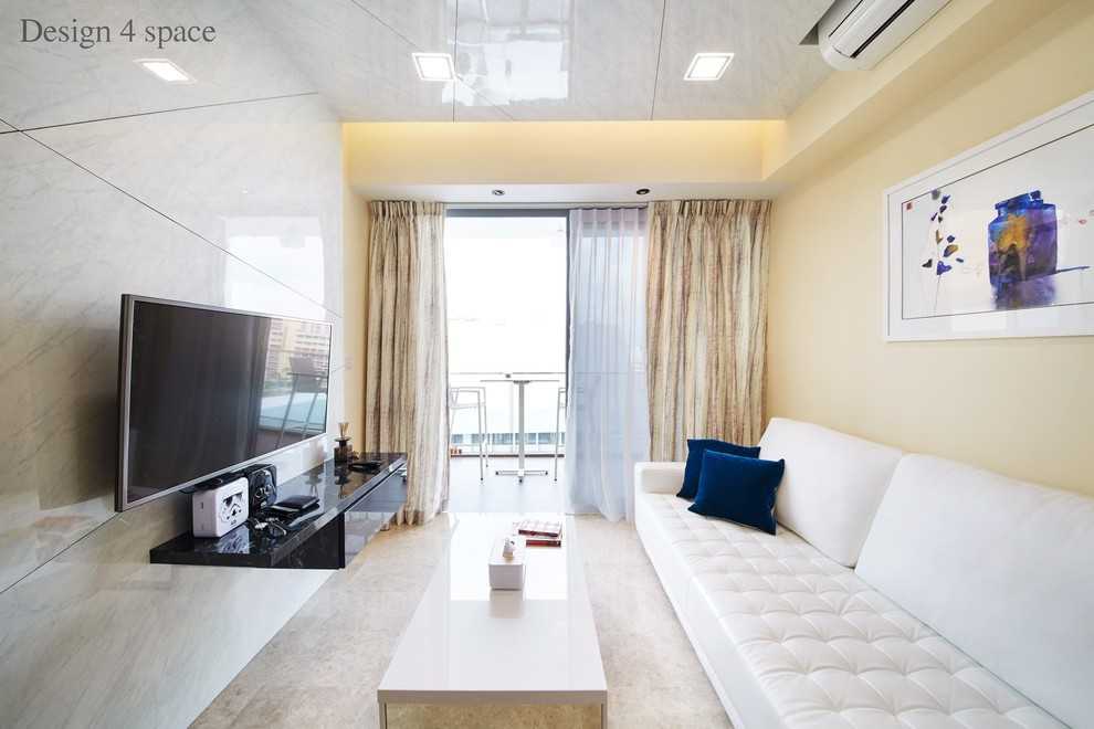 Transitional Living Room with Wood Flooring and TV Console
