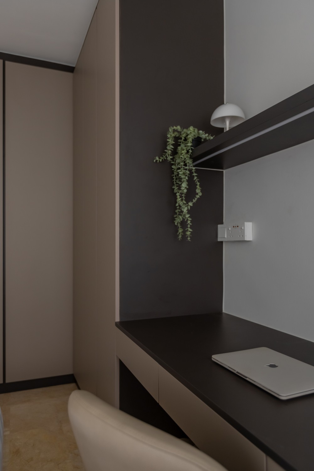 Contemporary Bedroom with Bookshelf and Wardrobe