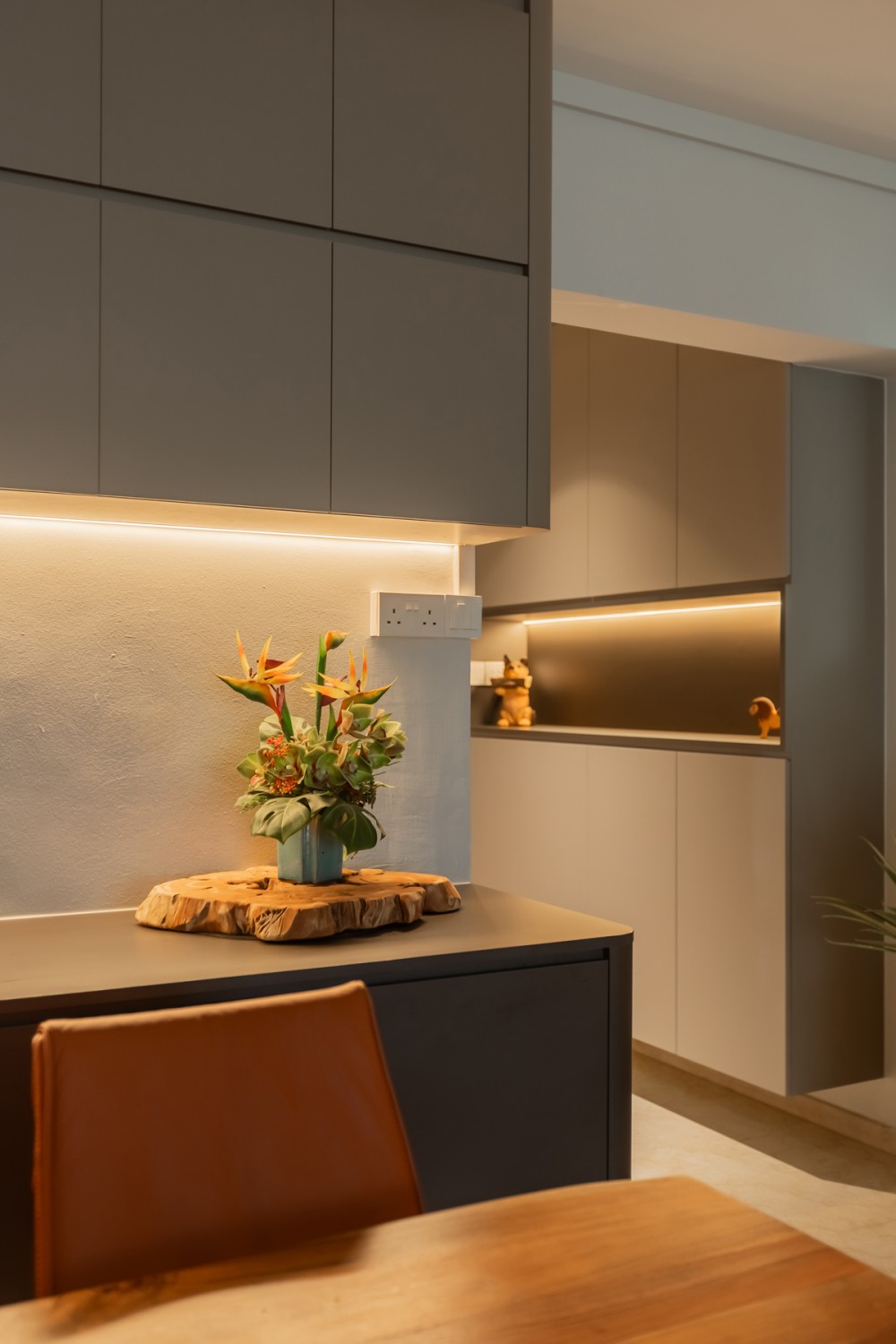 Contemporary Entryway with Storage Cabinets and Small Storage