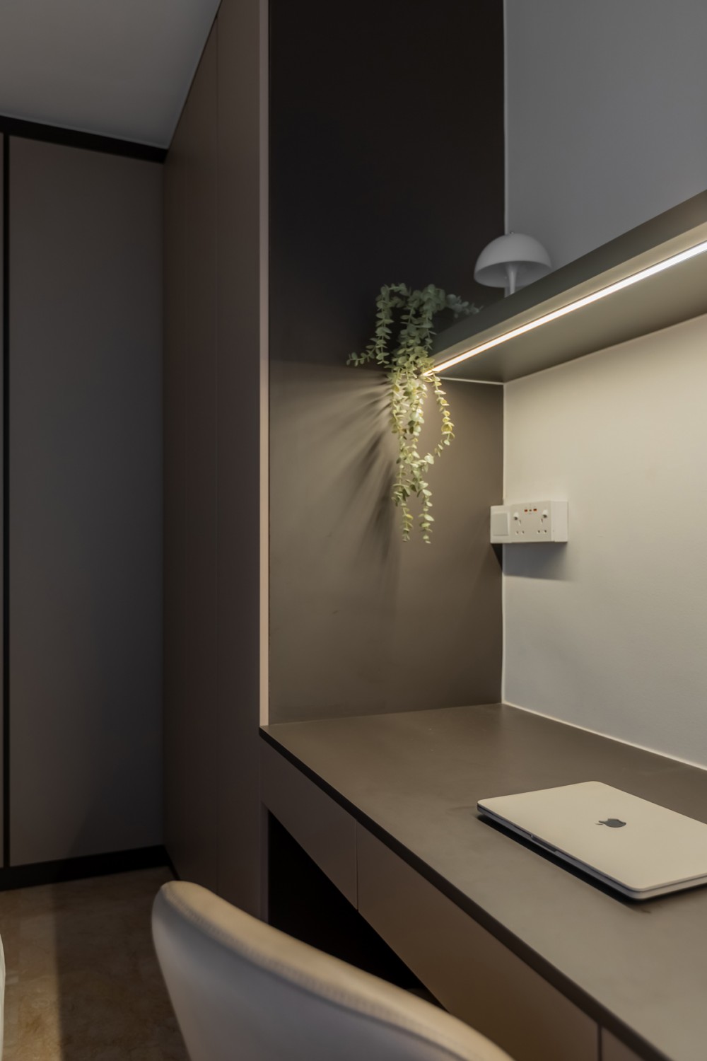 Contemporary Bedroom with Bookshelf and Wardrobe