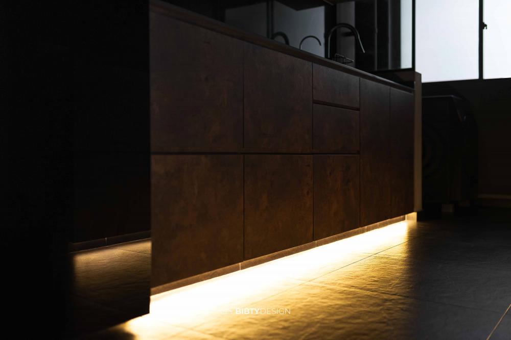 Industrial Kitchen with Countertop and Homogeneous Tiles