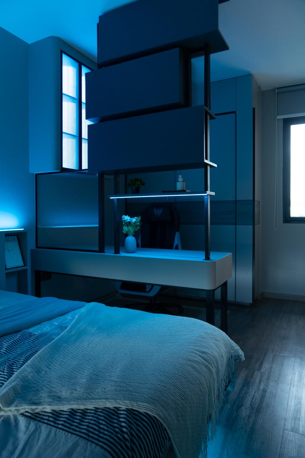 Modern Walk-in Wardrobe with Mirror and Wardrobe
