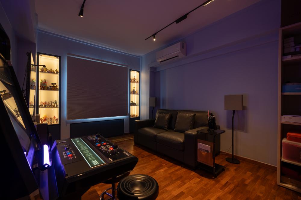 Modern Gaming Room with Settee and TV Console