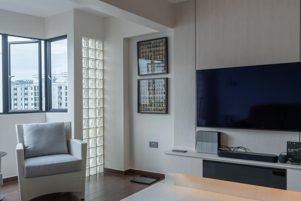 Modern Living Room with TV Console and Sofa