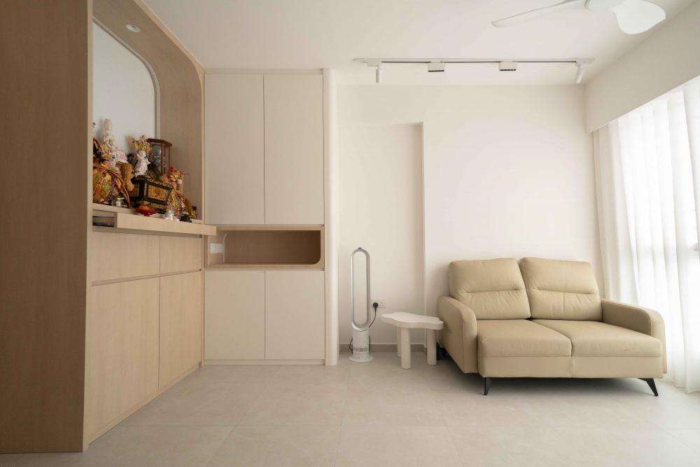 Minimalist Living Room with Sofa and Paintings