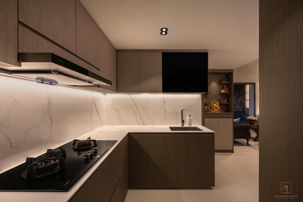 Contemporary Kitchen with Countertop and Kitchen Island
