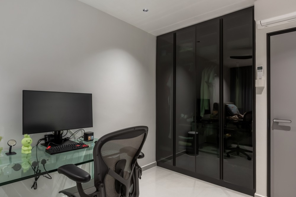 Contemporary Bedroom with Ceiling Light and Wardrobe