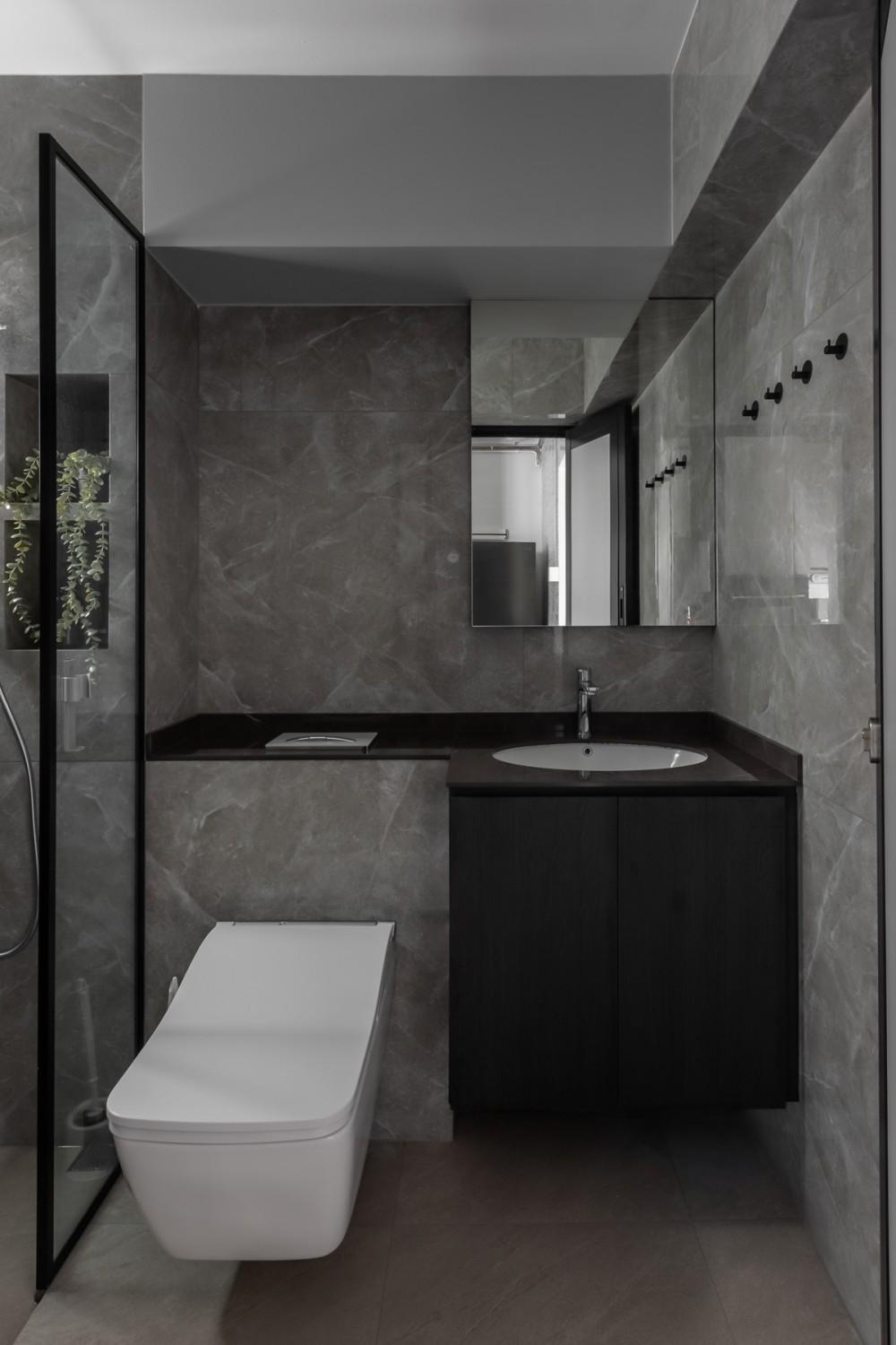 Contemporary Bathroom with Countertop and Mirror