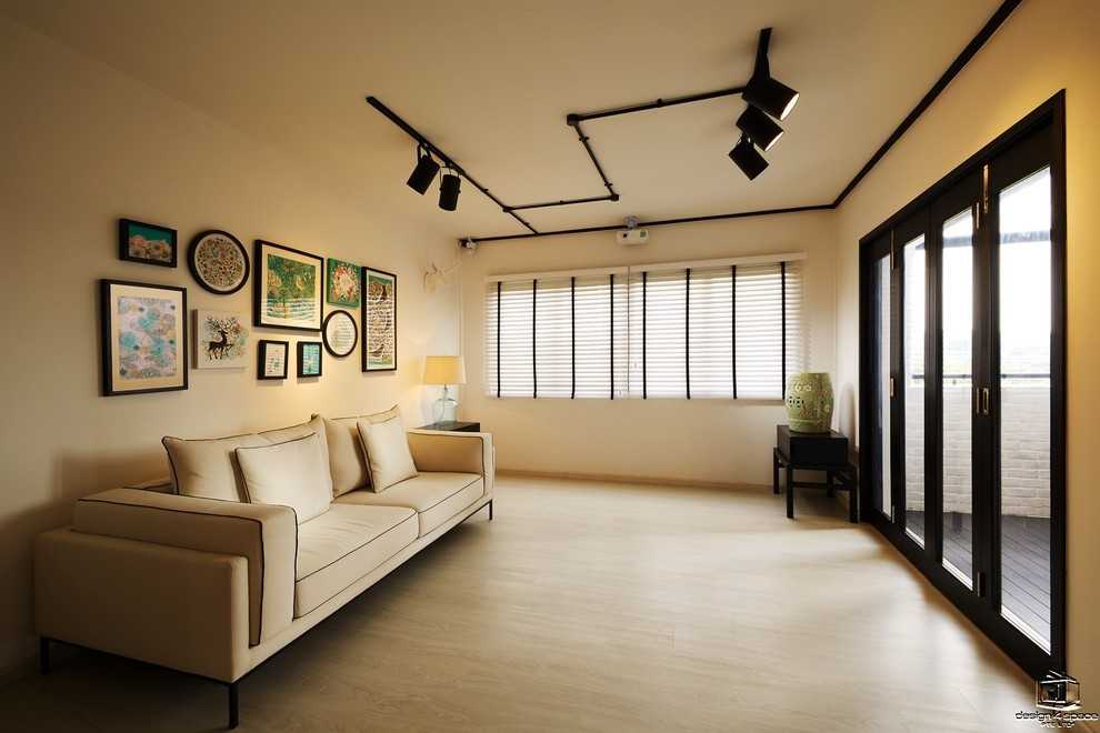 Minimalist Living Room with Feature Wall and Sofa
