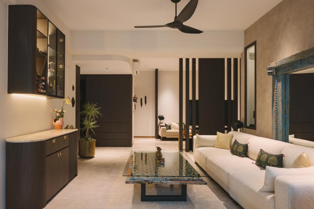 Modern Living Room with Feature Wall and Sofa