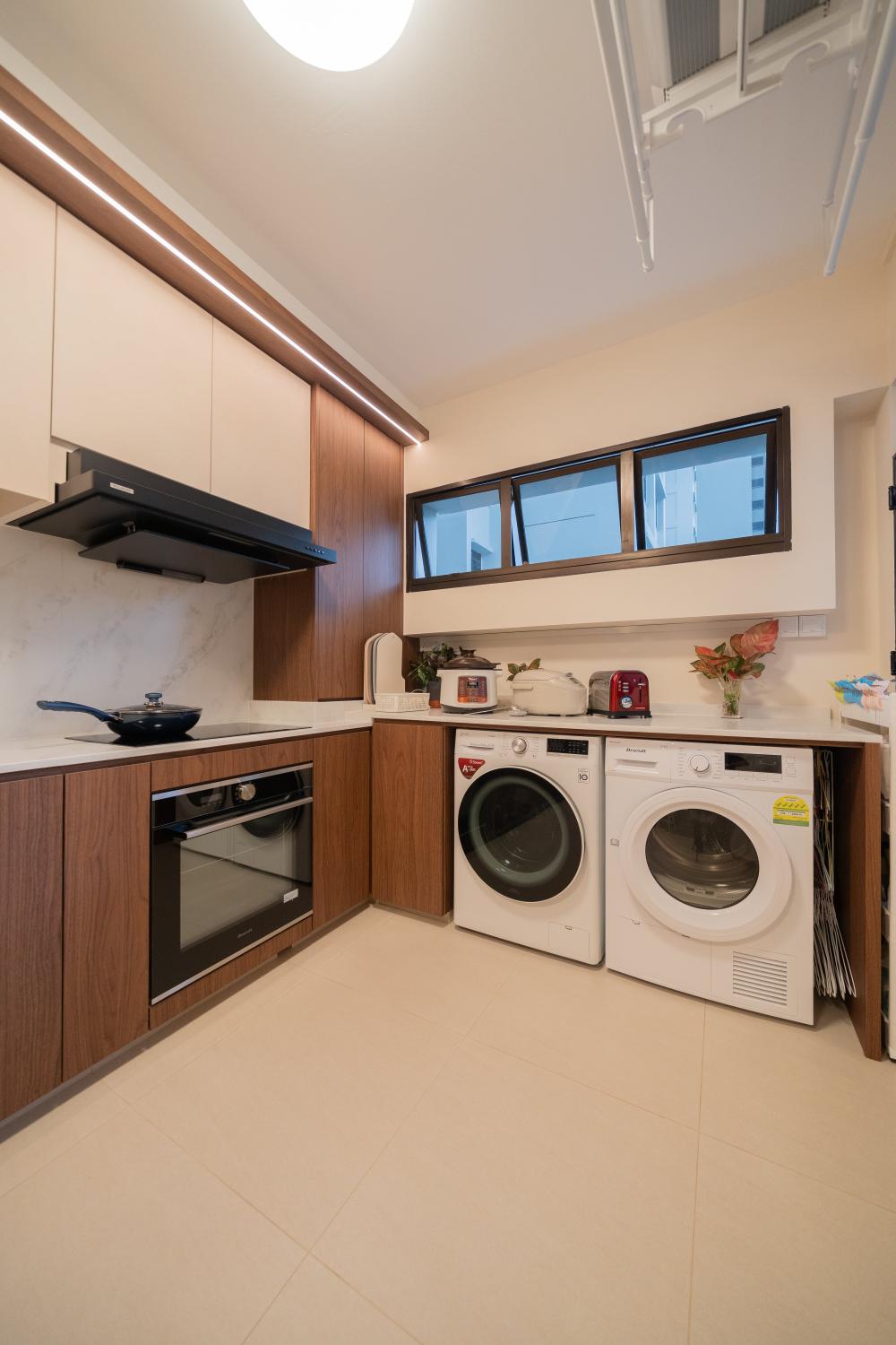 Modern Kitchen with Countertop and Kitchen Window