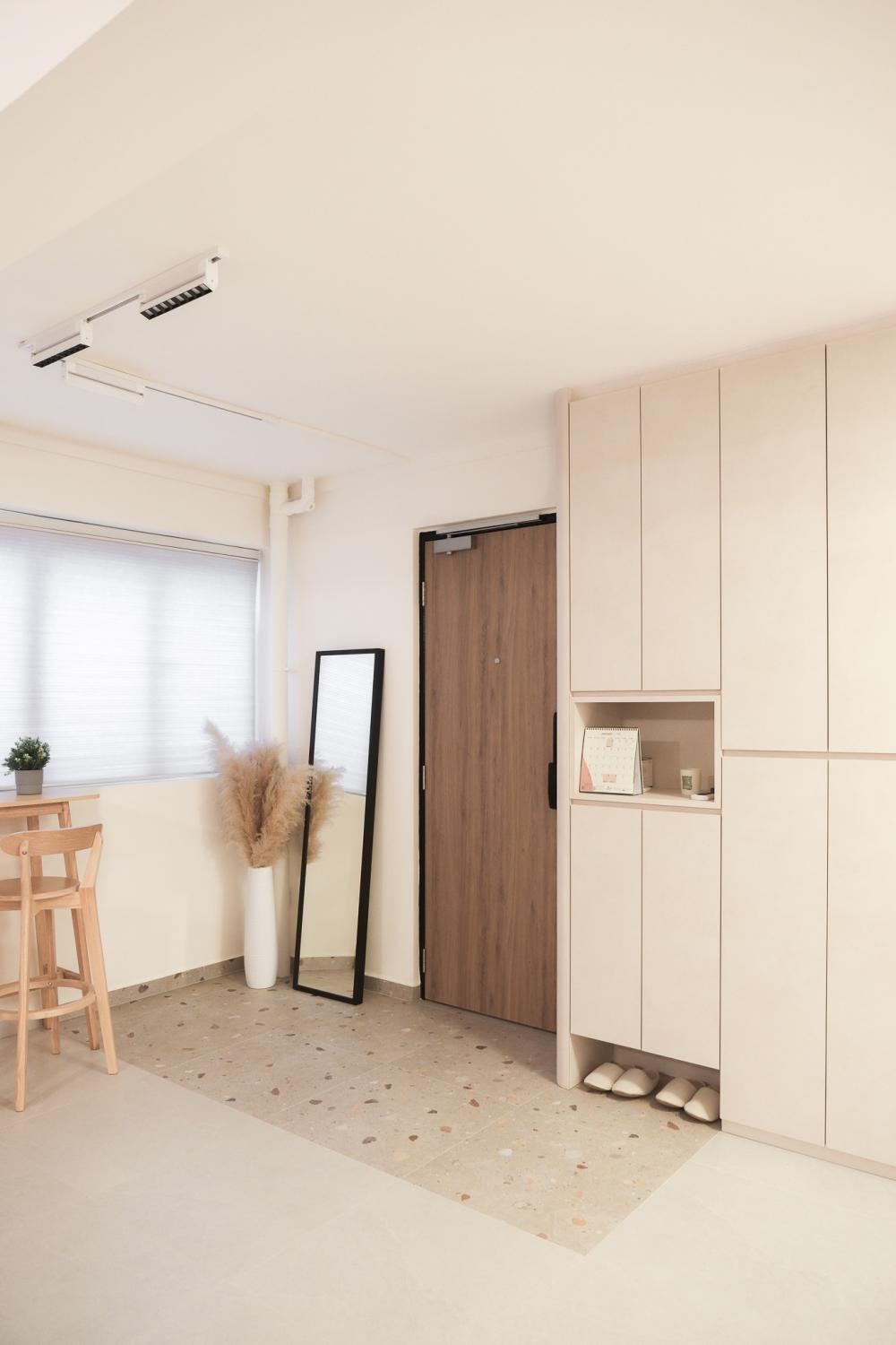 Scandinavian Foyer with Artwork and Console Table