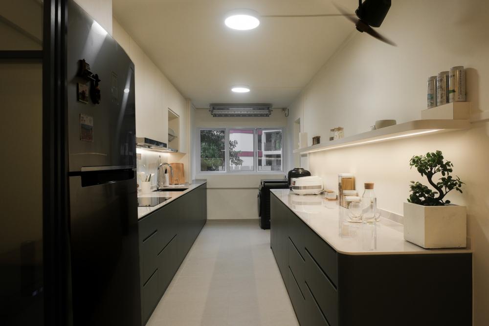Scandinavian Kitchen with Kitchen Island and Open Kitchen