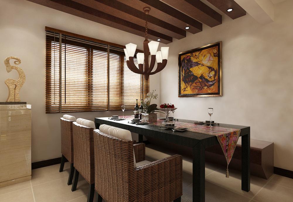 Contemporary Dining Room with Settee and Trellis
