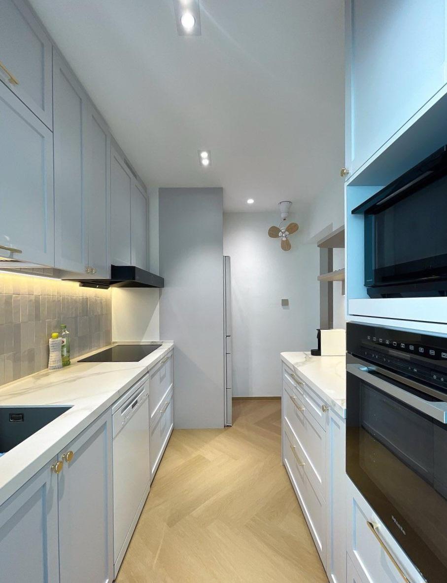 Modern Kitchen with Countertop and Vinyl Flooring