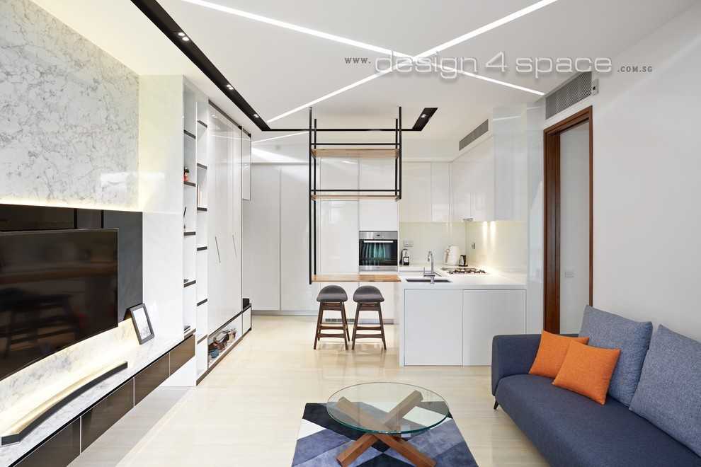 Minimalist Living Room with TV Console and Sofa