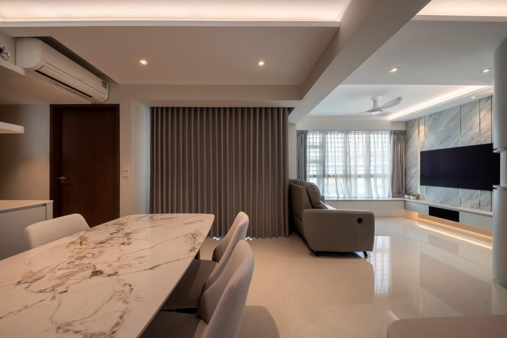Contemporary Living Room with Sofa and TV