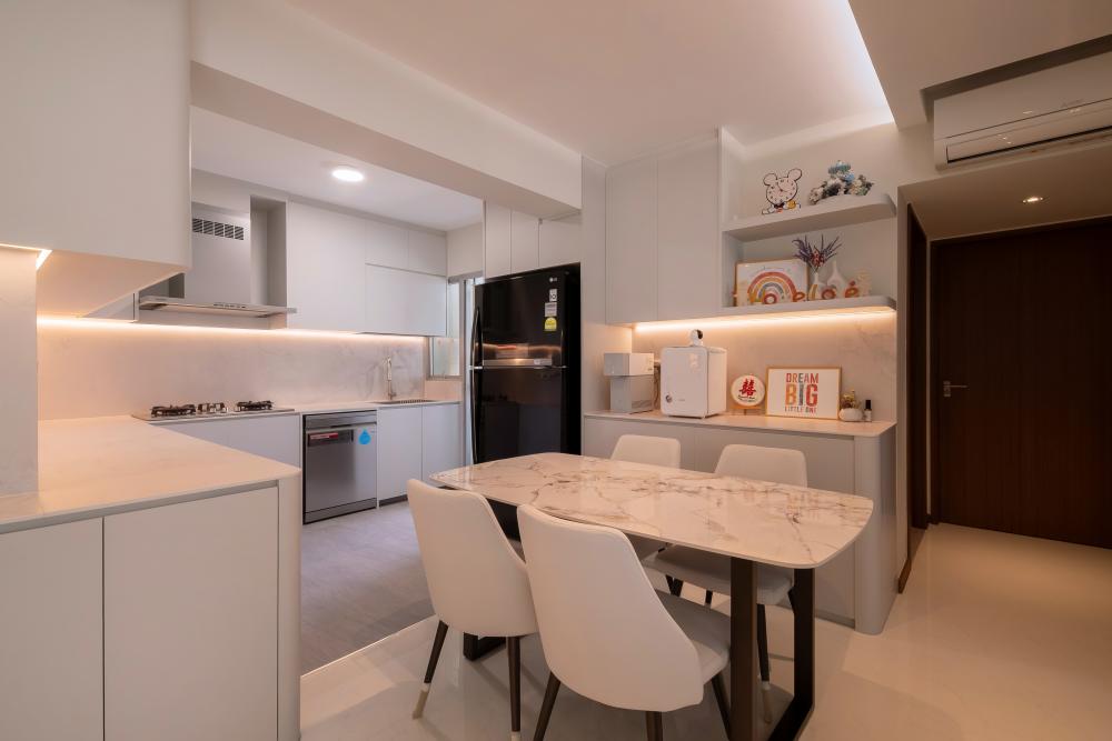 Contemporary Kitchen with Kitchen Window and Open Kitchen