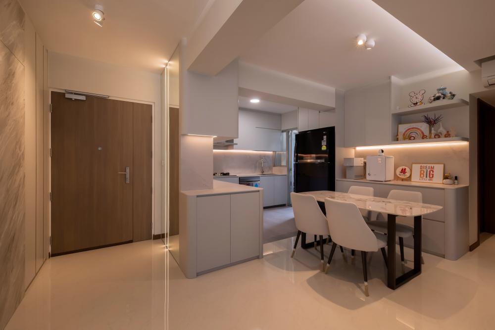 Contemporary Kitchen with Kitchen Window and Open Kitchen