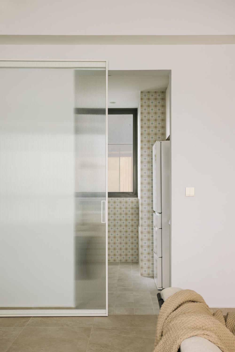 Scandinavian Kitchen with Glass Door and Doors