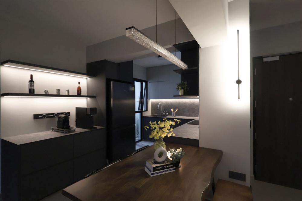 Industrial Kitchen with Kitchen Window and Cupboard