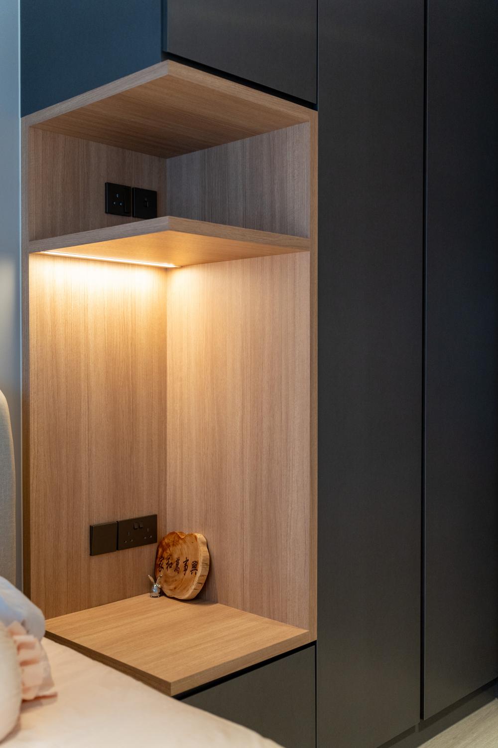 Scandinavian Bedroom with Wardrobe and Closet