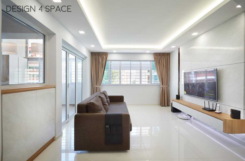 Modern Living Room with TV Console and Feature Wall