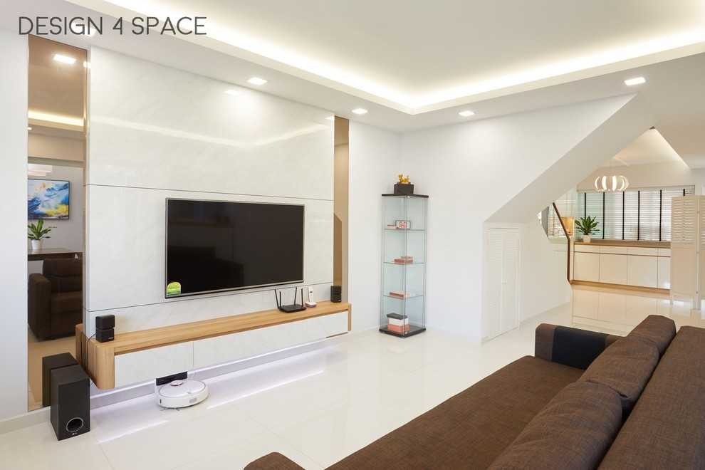 Modern Living Room with TV Console and Feature Wall