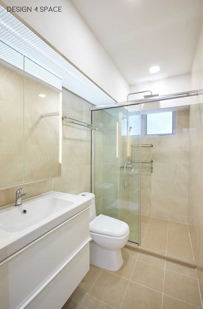 Modern Bathroom with Countertop and Vinyl Flooring