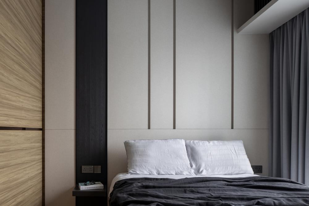 Contemporary Bedroom with Cove Lighting and Drop Ceiling