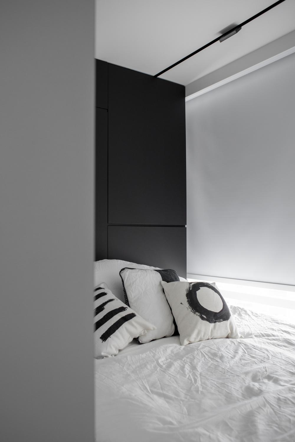 Modern Bedroom with Cove Lighting and Drop Ceiling
