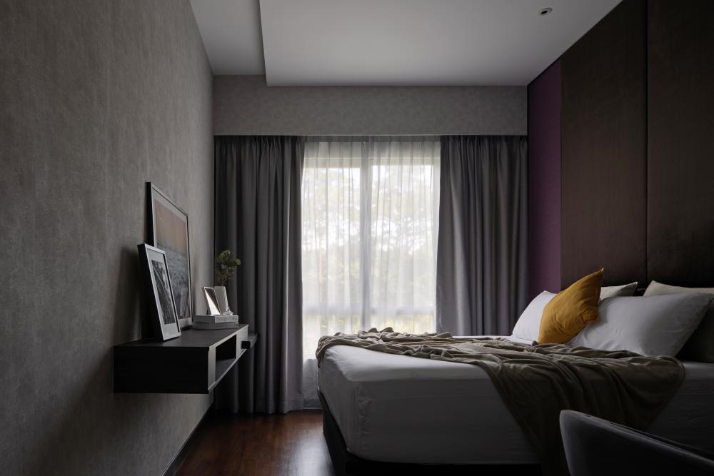 Modern Bedroom with Parquet Floor and Wood Flooring