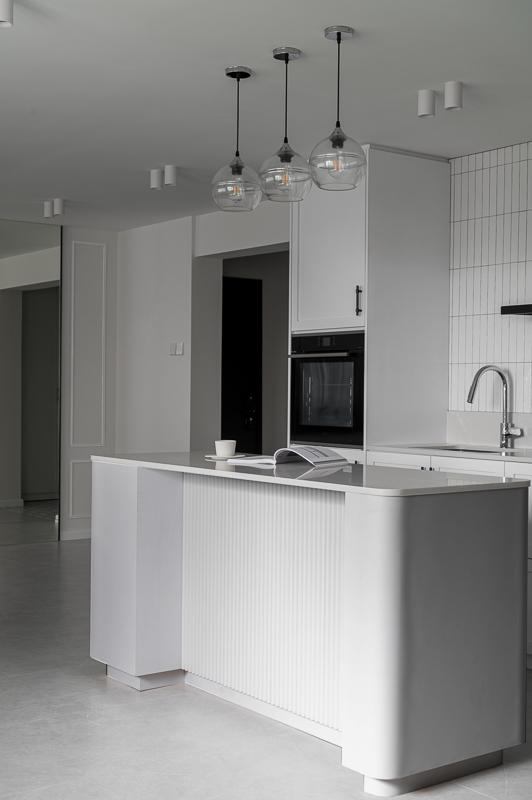 Contemporary Pantry with Countertop and Kitchen Island