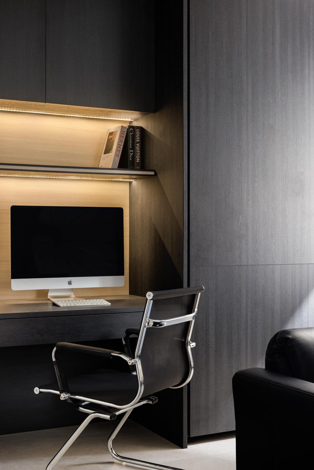Contemporary Study with Bookshelf and Desk
