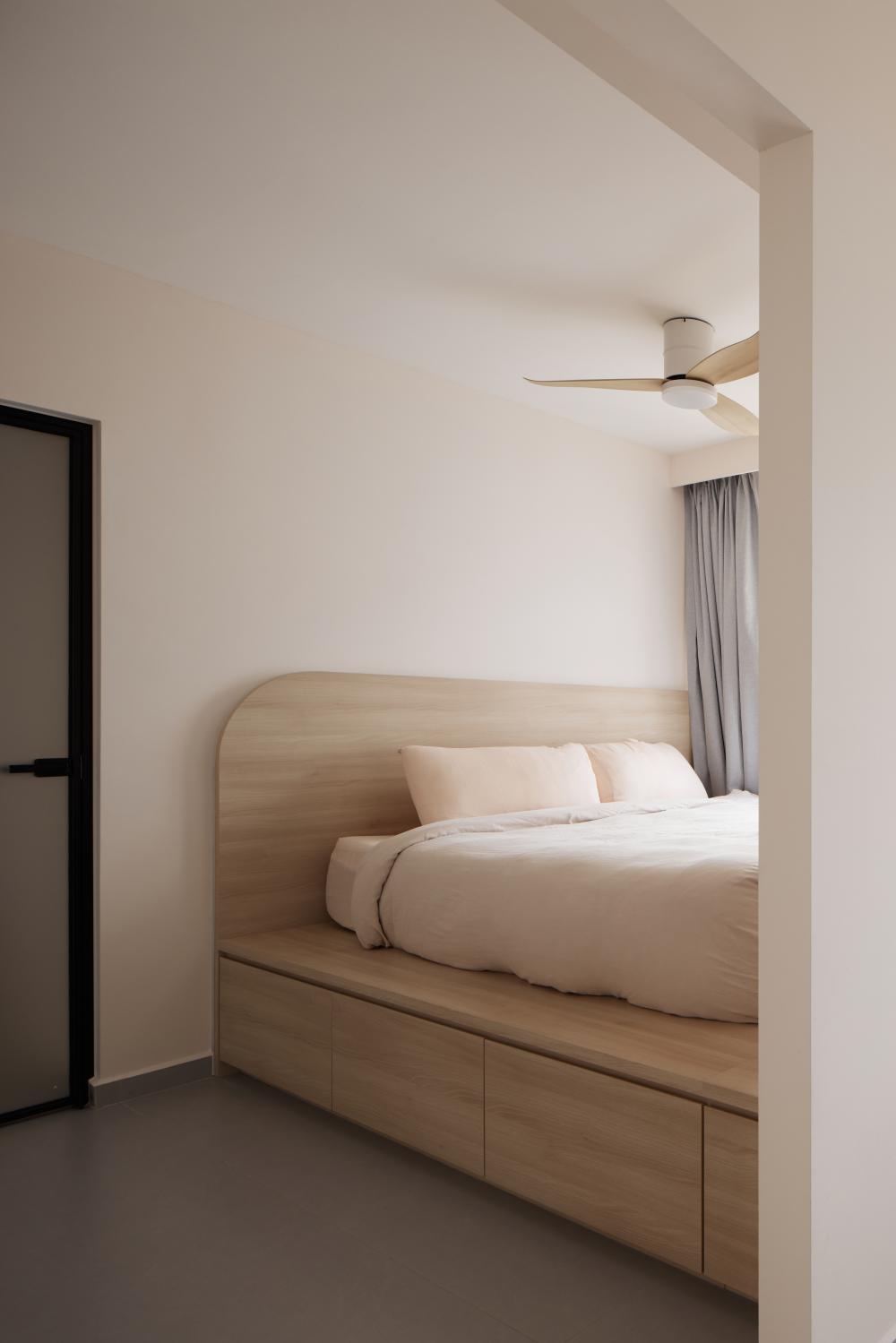 Asian Bedroom with Queen Bed and Bed