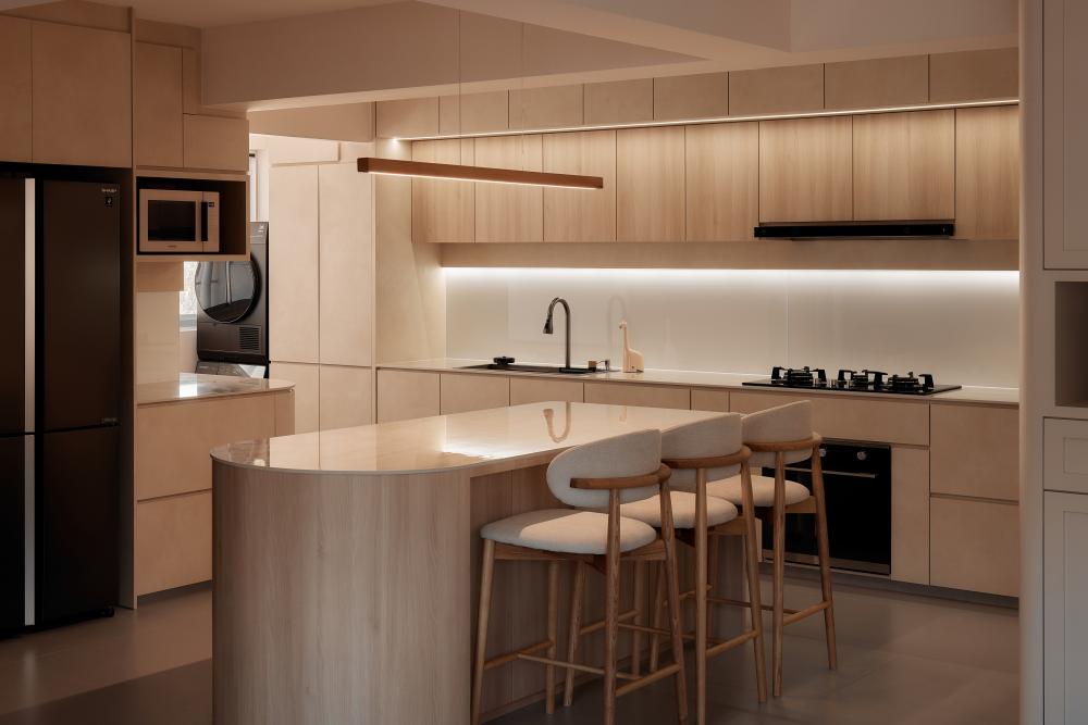 Asian Kitchen with Open Kitchen and Kitchen Tap