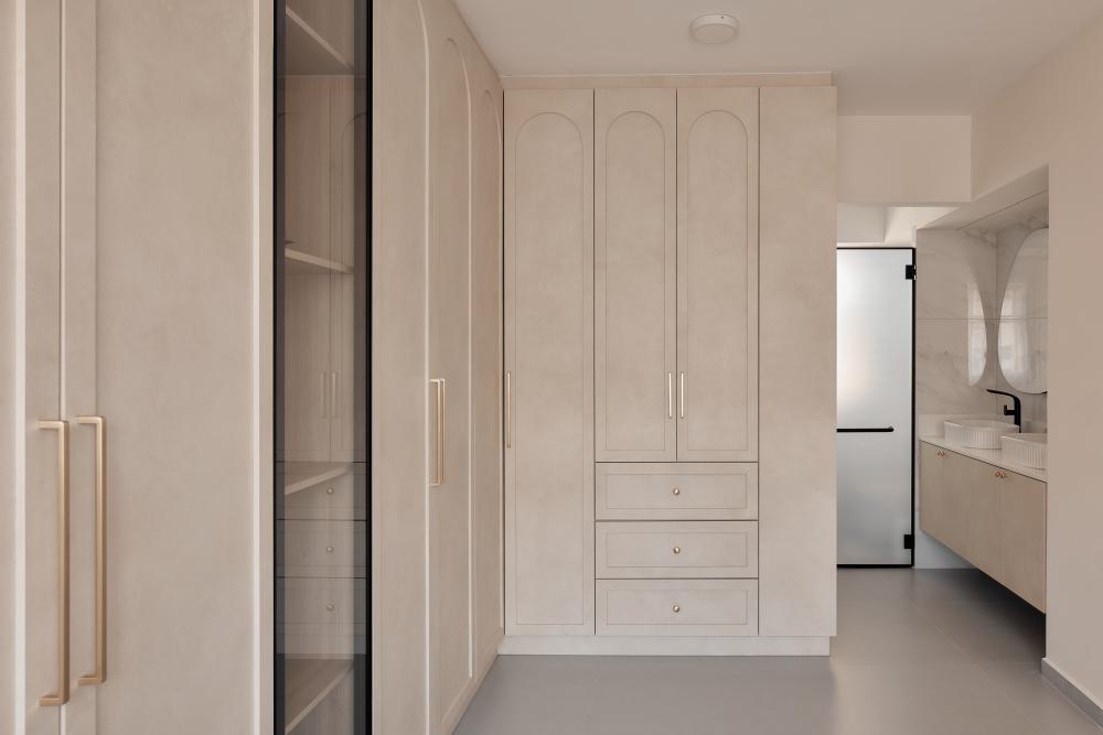 Asian Bedroom with Mirror and Wardrobe