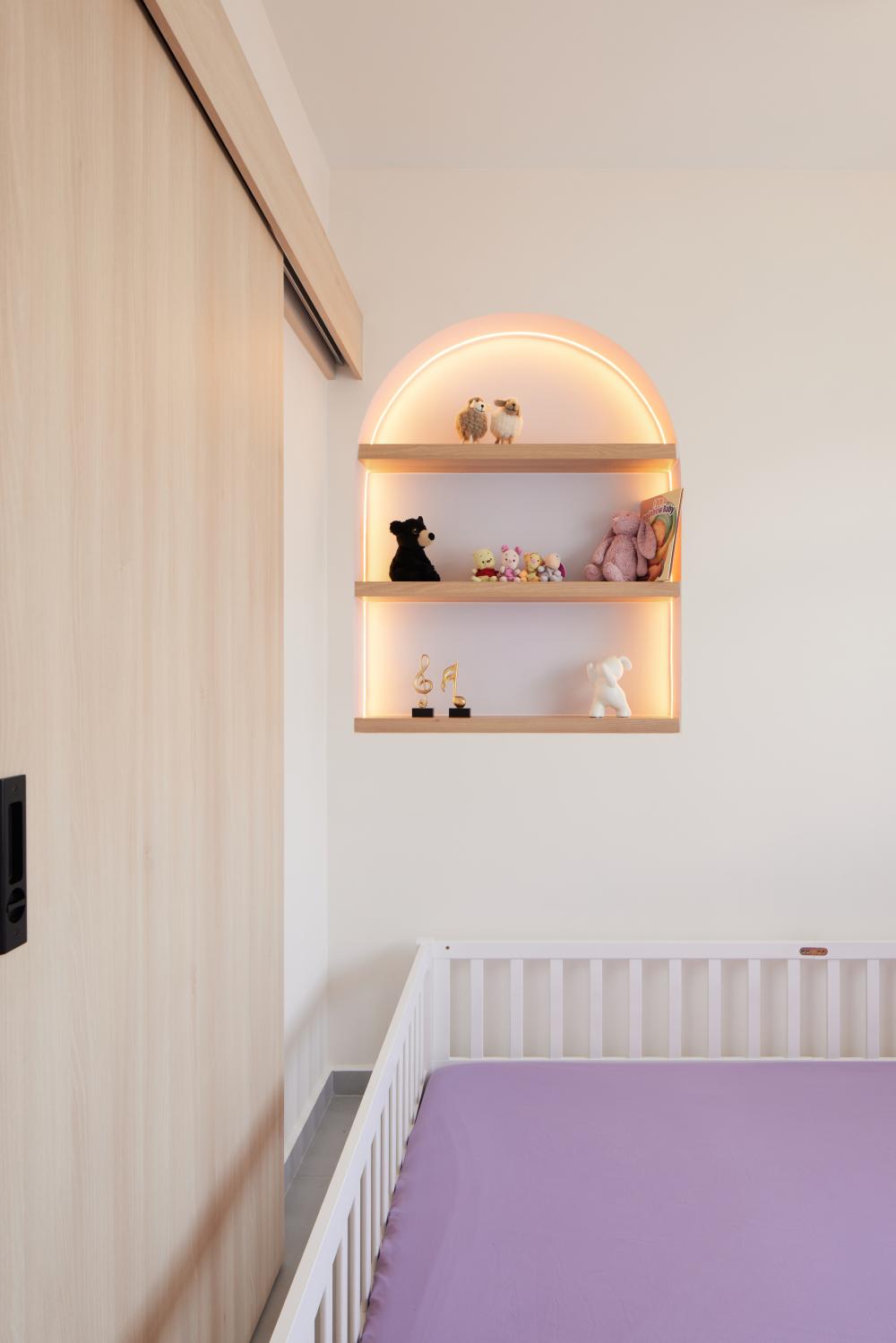 Asian Kids Room with Bookshelf and Toys