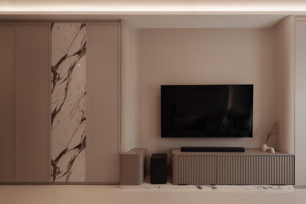 Modern Living Room with TV Console and TV