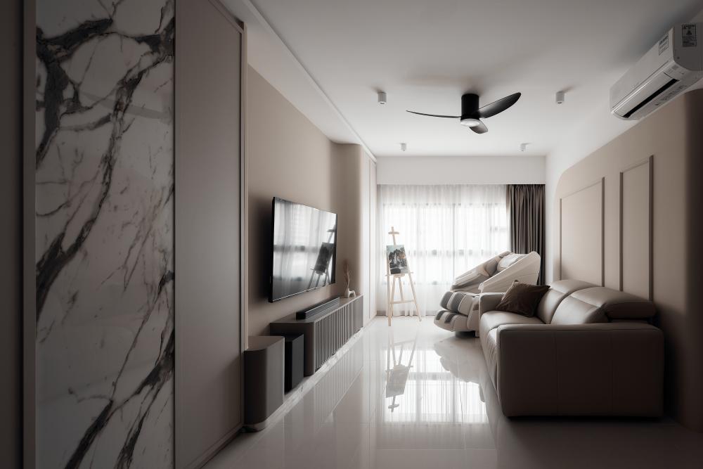 Modern Living Room with TV Console and Sofa