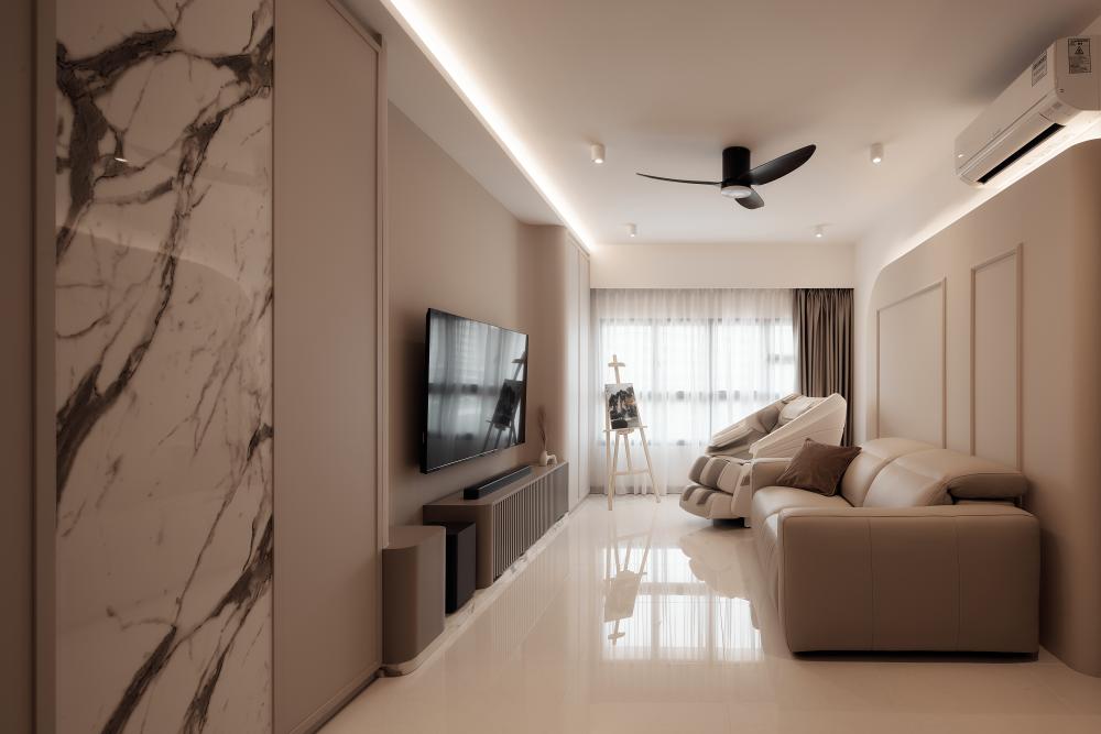 Modern Living Room with Sofa and TV