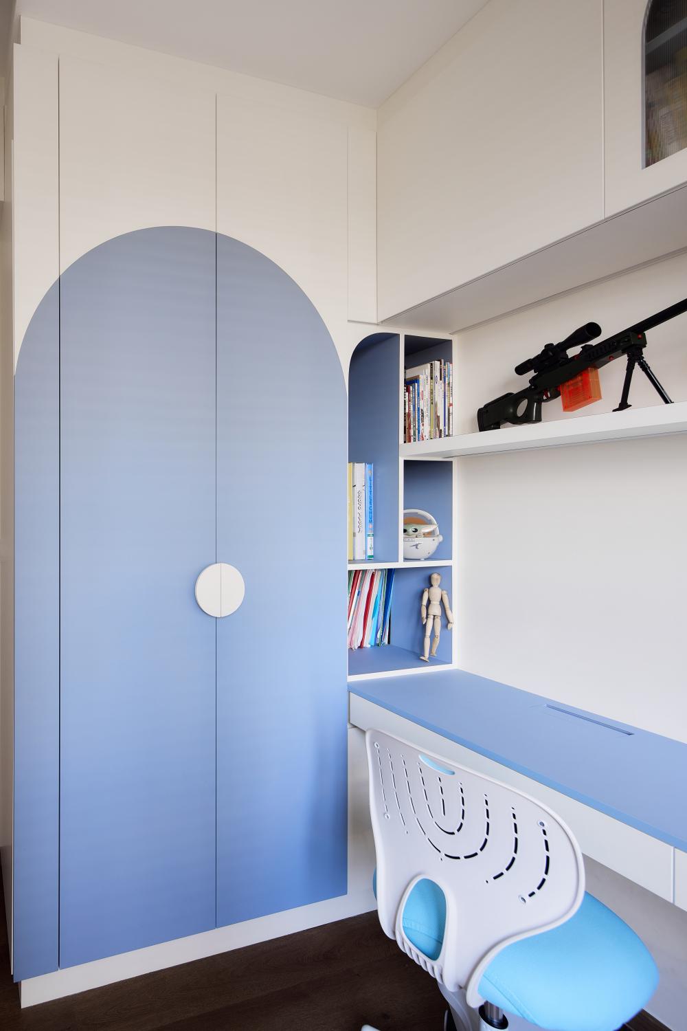 Modern Kids Room with Bookshelf and Toys