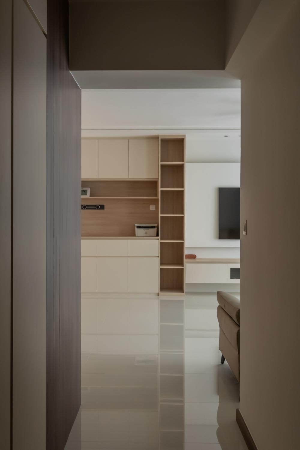 Modern Living Room with TV Console and Feature Wall