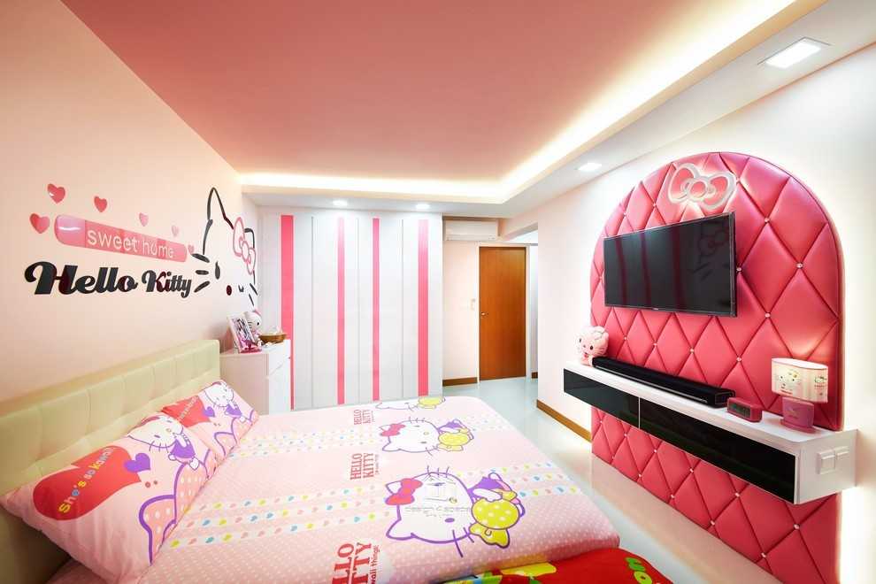 Asian Bedroom with Built-in Bed and Queen Bed