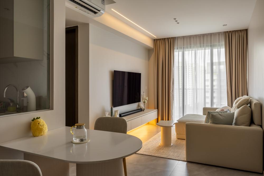 Minimalist Living Room with TV Console and Coffee Table