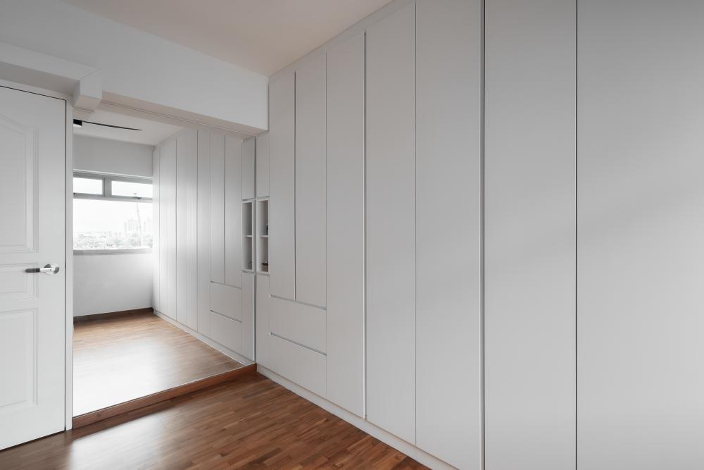 Modern Bedroom with Mirror and Wardrobe