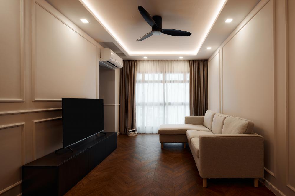 Modern Living Room with TV Console and Sofa