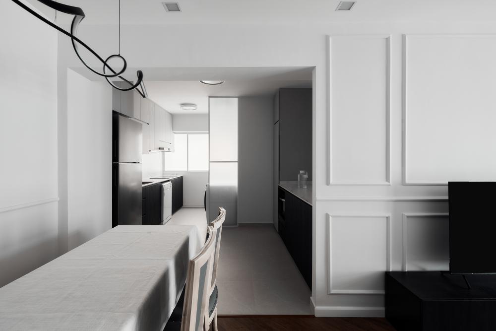 Modern Kitchen with Countertop and Kitchen Island