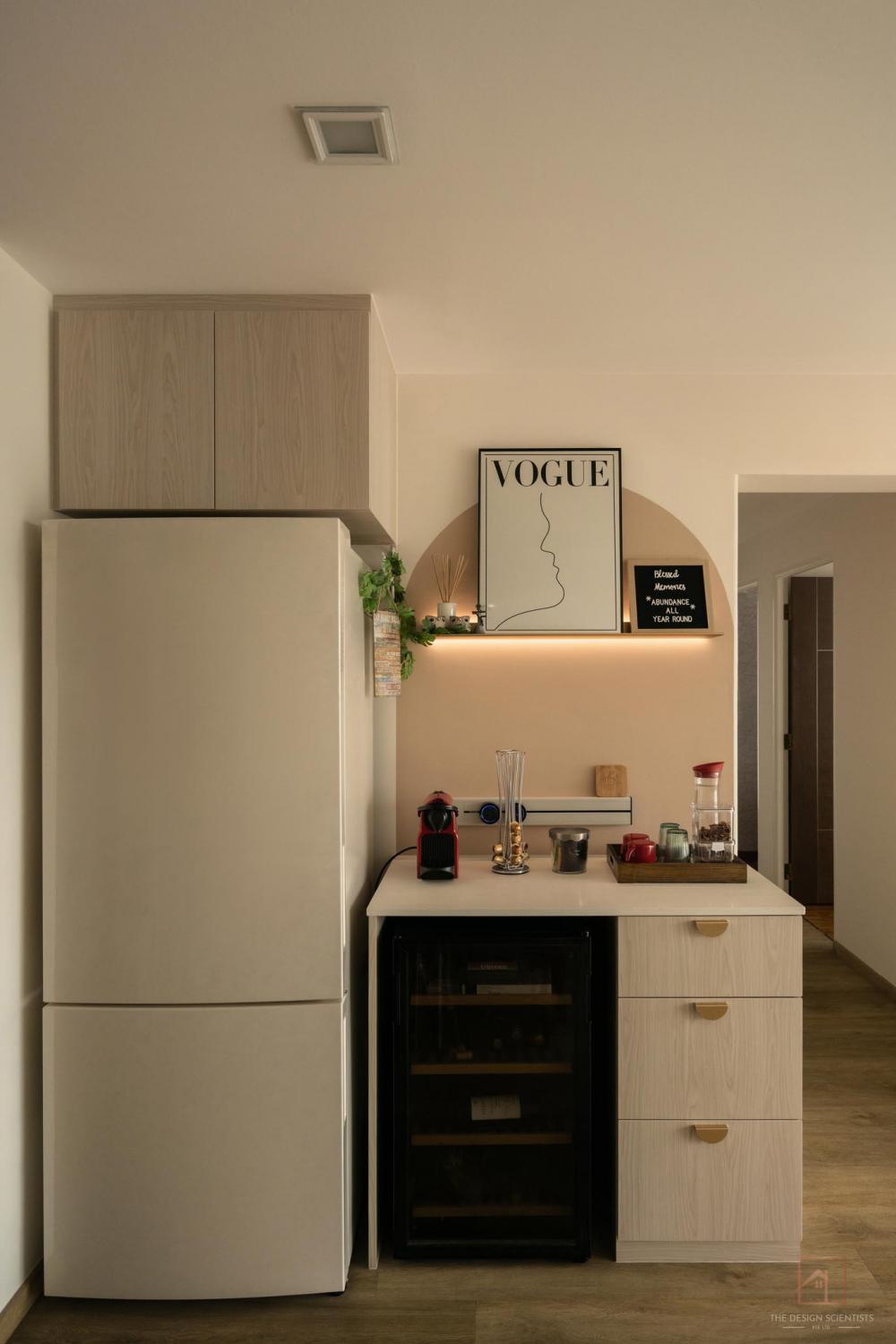 Scandinavian Pantry with Countertop and Tableware